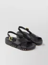 Chloé Criss-cross Stud Slingback Sandals In Gray