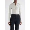 Chloé Wool Cardigan Logo Long Sleeves Scalloped Collar In White