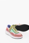 Chloé Nama Stitch Walking Sneakers In Multicolor Red