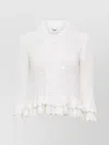Chloé Cardigan Ajusté À Volants En Crochet Femme Blanc Taille Xs 100% Coton, Pinctada Maxima, Farmed, Coo