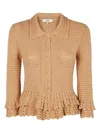 Chloé Chloe Women Blouse Frilled Crochet Knit In 中性色