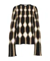 Chloé Renaissance Intarsia Cardigan With Self-tie Belt In Black