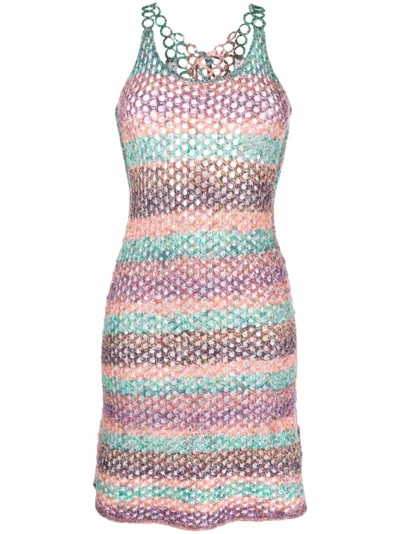 CHLOÉ CROCHET-KNIT WOOL MINIDRESS