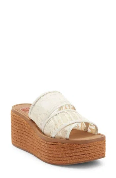 Chloé Crochet Lace Espadrille Platform Sandal In White