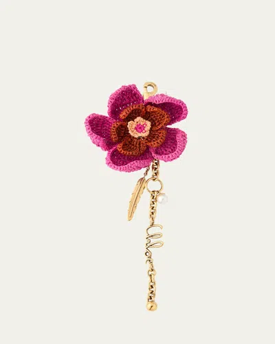 Chloé Crochet Raffia Flower Bag Charm