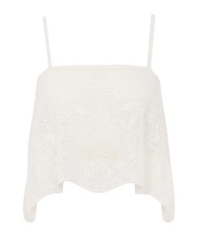 Chloé Crocheted Cotton Top In White