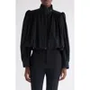 Chloé Crop Balloon Hem Cotton Zip Jacket In Black