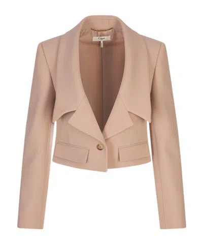 Chloé Cropped Blazer In Pink