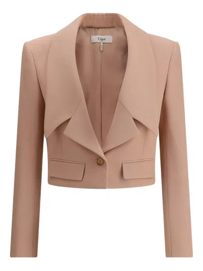 Chloé Cropped Blazer In Neutral