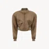 Chloé Cropped Blouson In Leather In Brown