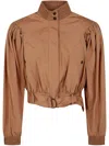 Chloé Cropped Bomber Jacket In Brown
