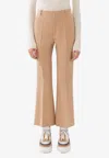 Chloé Asymmetrical Wool Pants In Beige