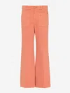 Chloé Cotton High Waist Flared Trousers With Back Pockets