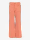 Chloé Cotton High Waist Flared Trousers With Back Pockets