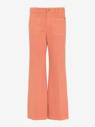 Chloé Cropped Bootcut Jeans In Shellcoral