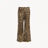 Chloé Pantalon Bootcut Court En Velours De Coton Imprimé Léopard Femme Brun Taille 36 100% Coton In Brown