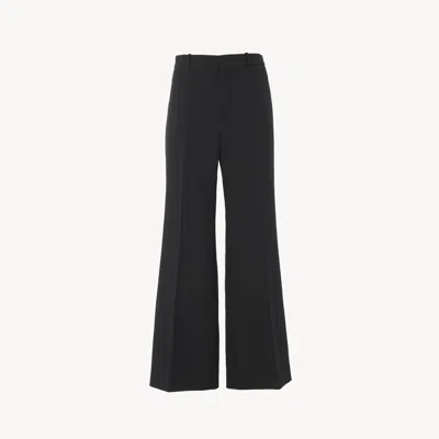 CHLOÉ PANTALON BOOTCUT COURT EN CRÊPE DE LAINE FEMME NOIR TAILLE 38 100% LAINE VIERGE