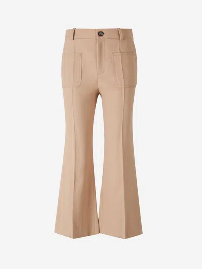 Chloé Cropped Bootcut Trousers In Brown