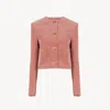 Chloé Cropped Boxy Jacket In Velvet In Pink