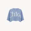 Chloé Oversize Signature Logo Crop Graphic T-shirt