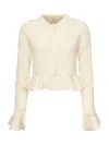 Chloé Cropped Cardigan With Logo And Ruffles