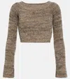 Chloé Cropped Cashmere-blend Sweater In Multicoloured