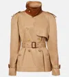 Chloé Cropped Cotton Gabardine Trench Coat In Brown