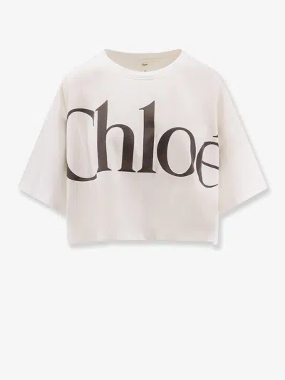 CHLOÉ CROPPED COTTON T-SHIRT