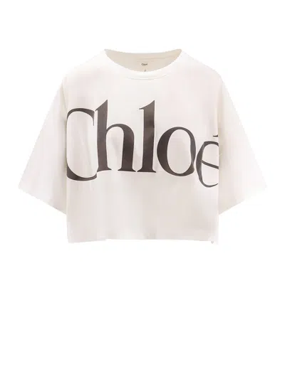 CHLOÉ CROPPED COTTON T-SHIRT