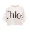 Chloé Logo Print Cropped T-shirt In White
