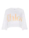 Chloé Cropped Cotton T-shirt In White
