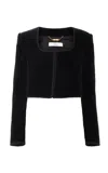 Chloé Cropped Cotton Velvet Jacket In Black