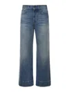 Chloé Women Dream Blue Denim High-rise Cropped Jeans In Blue