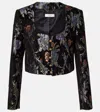 Chloé Cropped Floral-jacquard Jacket In Black