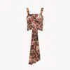 Chloé Floral Silk Cropped Top In Pink