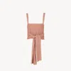 Chloé Front-tie Cropped Tank Top In Orange