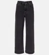 Chloé Frayed High-rise Straight-leg Jeans In Black