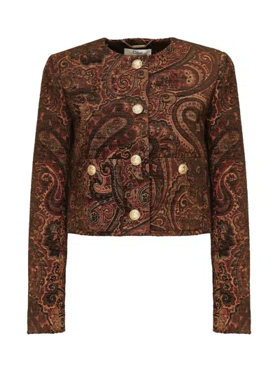 CHLOÉ CROPPED JACQUARD JACKET
