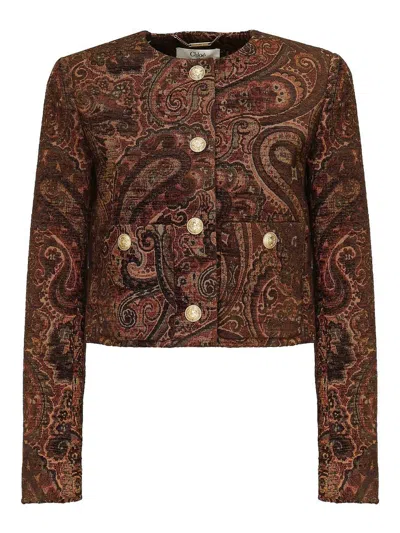 CHLOÉ CROPPED JACQUARD JACKET