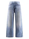 Chloé Women Dream Blue Denim High-rise Cropped Jeans In Blue