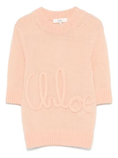 CHLOÉ CHLOÉ CROPPED KNITTED SWEATSHIRT