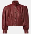 Chloé Puff-sleeve Plonge Leather Cropped Jacket