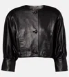 Chloé Cropped Leather Jacket In Black