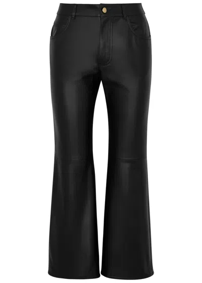 Chloé Chloe Cropped Leather Trousers In Black