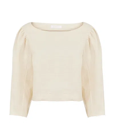 CHLOÉ CHLOÉ PUFF-SLEEVED CROPPED TOP