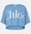 Chloé Oversize Signature Logo Crop Graphic T-shirt