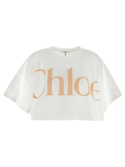 CHLOÉ CROPPED LOGO T-SHIRT