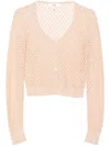 Chloé Cropped Pointelle-knit Cardigan In Neutrals