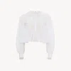 Chloé Cropped Ruffle Top In Cotton Voile & Lace In White