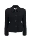 Chloé Chic Virgin Wool Stretch Jacket With Soft Cotton-viscose Lining In Black